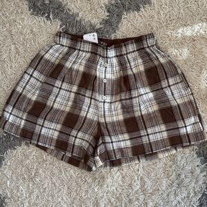 Free People Plaid Flannel Shorts